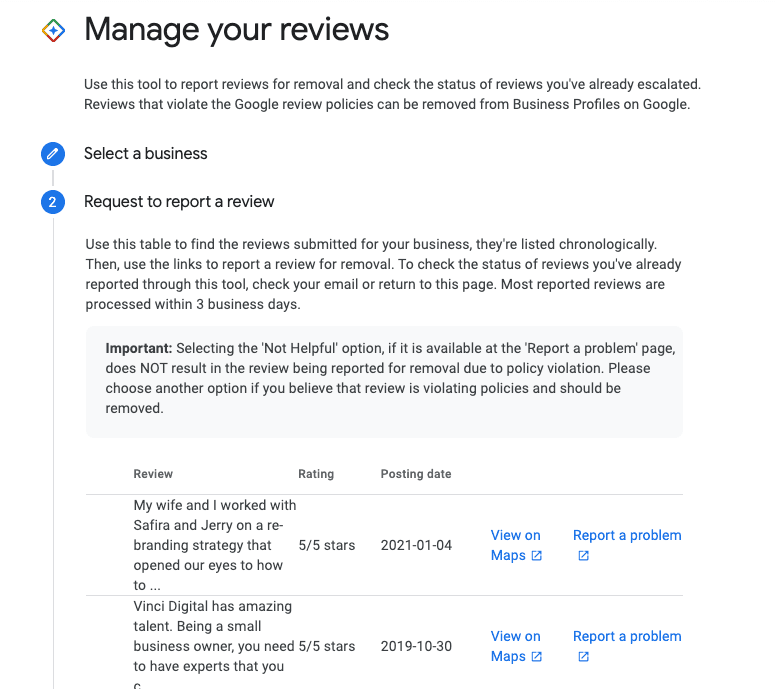 Small Business tool to Manage Google Reviews